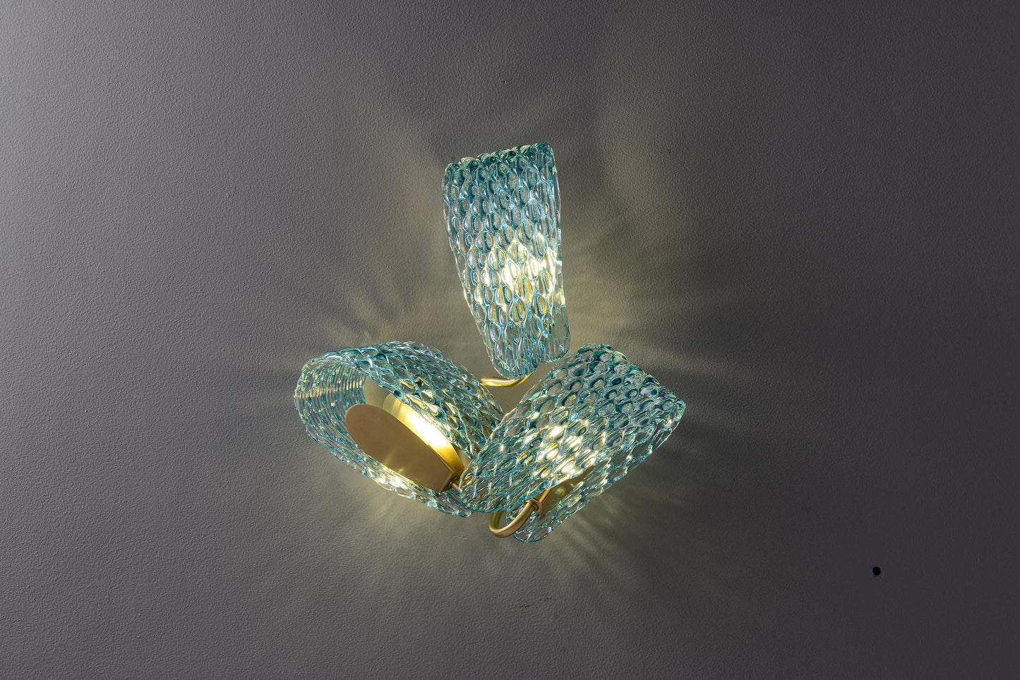 Vintage Sconce Blue Copper+Glass Wall Lamp