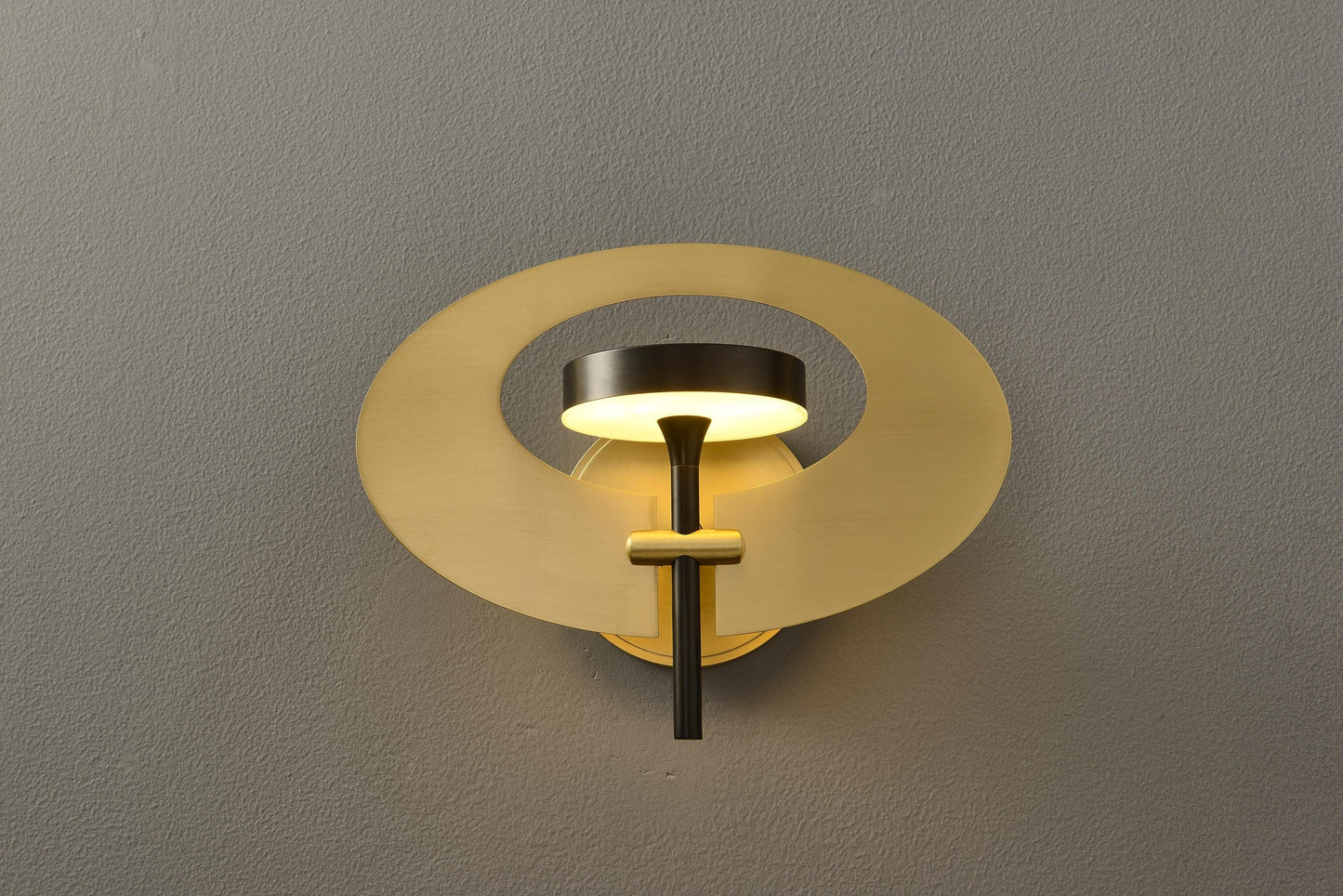 Vintage Retro Design| Mid-Century Brass Copper + Acrylic Wall Lamp