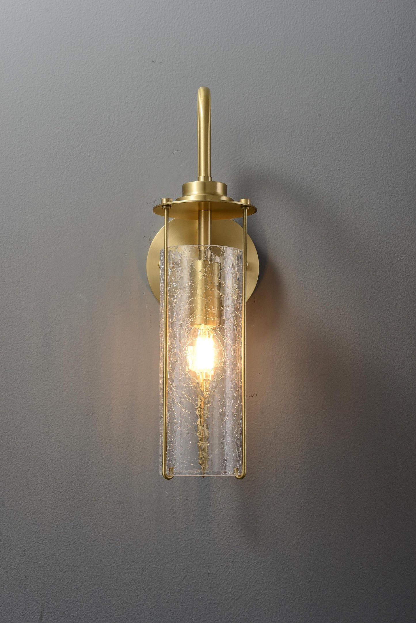 Vintage Brass Retro Design: Mid-Century Copper + Glass Wall Lamp