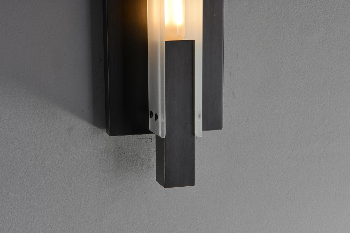 Chic Copper Glass Wall Sconce | Modern Black Glass Wall Light | Elegant Designer Copper and Glass Wall Fixture