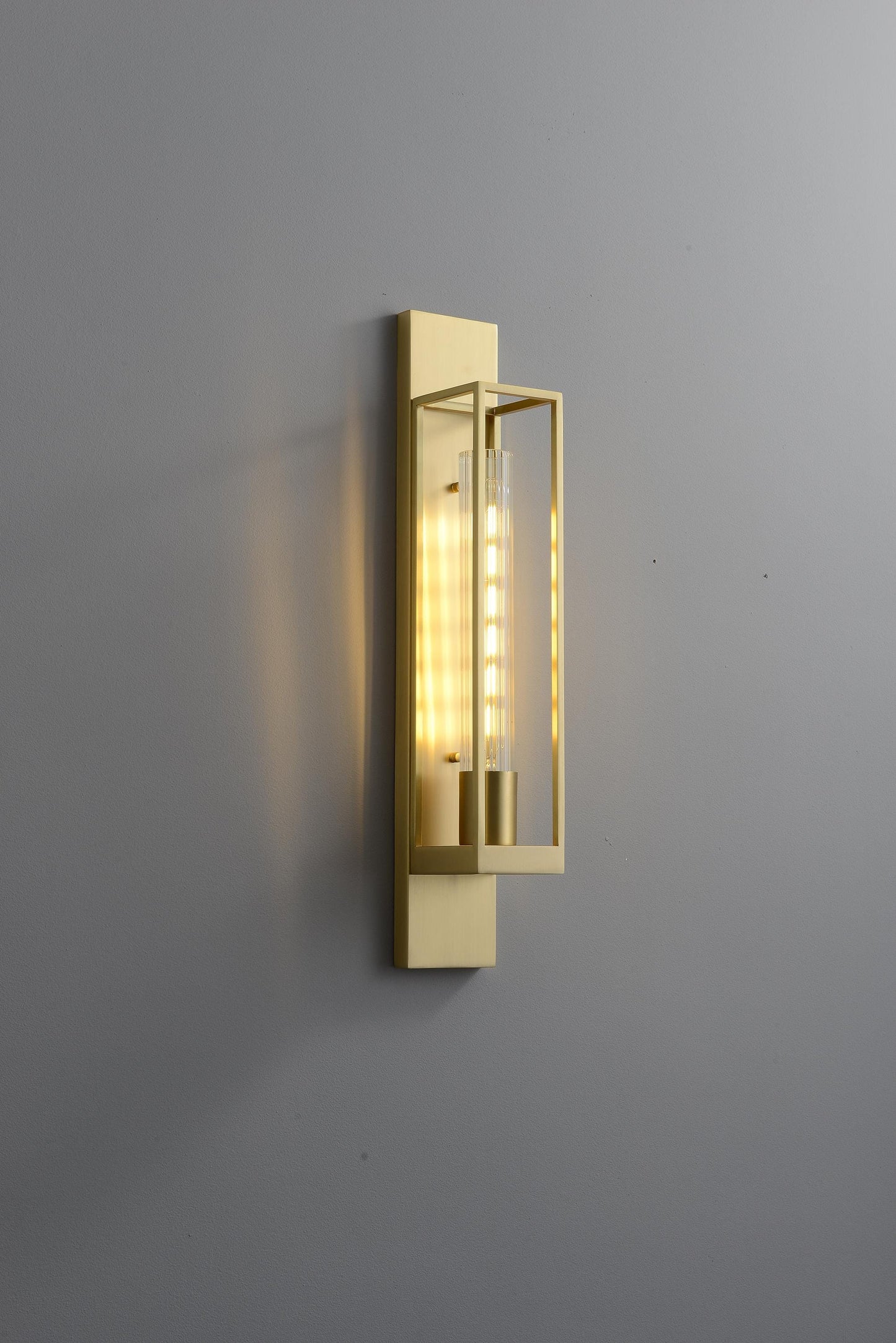 Vintage Copper Wall Sconce | Contemporary Glass and Copper Wall Lamp, Industrial Art Deco Sconce
