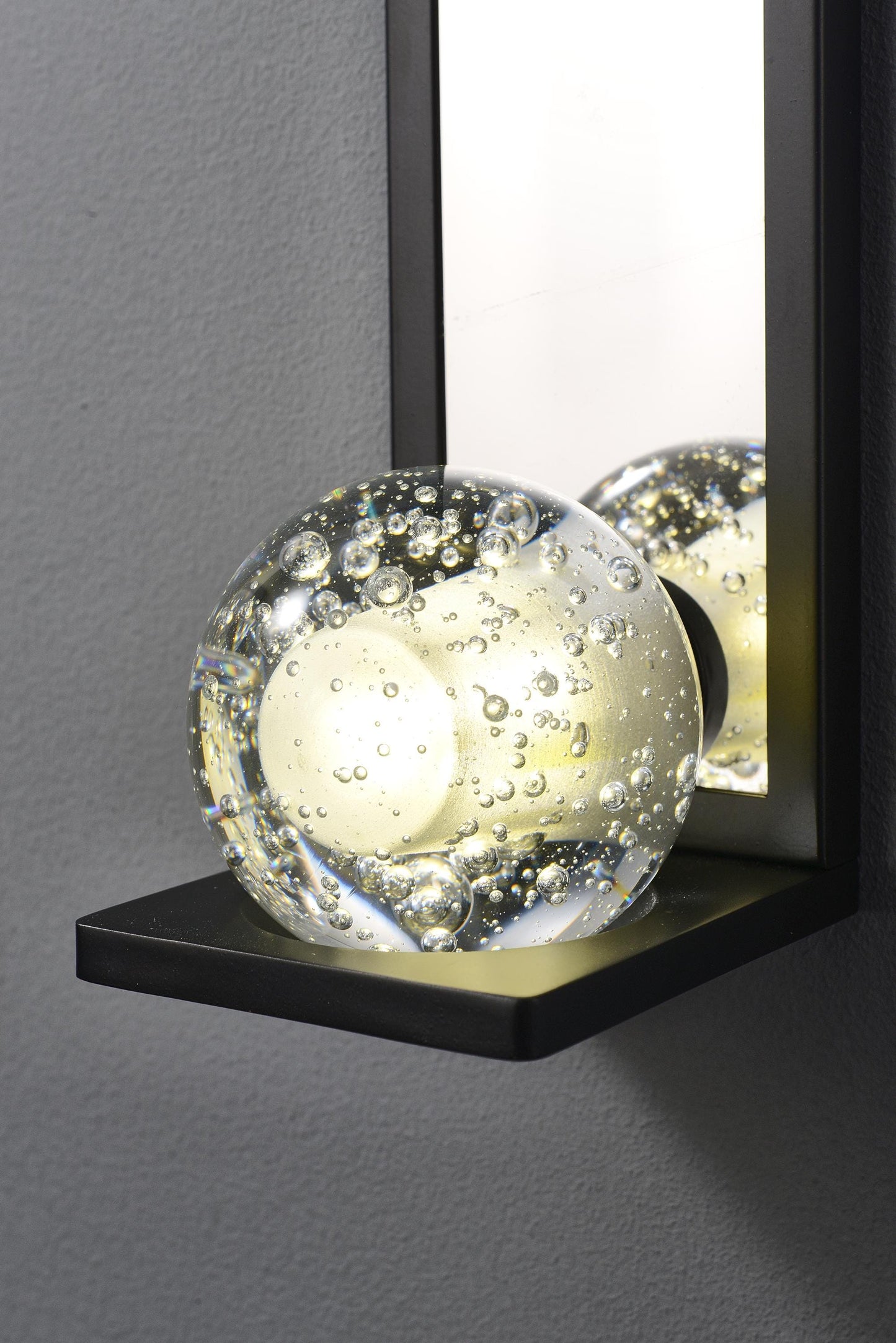 Black Iron and Crystal Wall Lamp | Luxury Black Wall Light Fixture | Contemporary Iron and Crystal Lighting