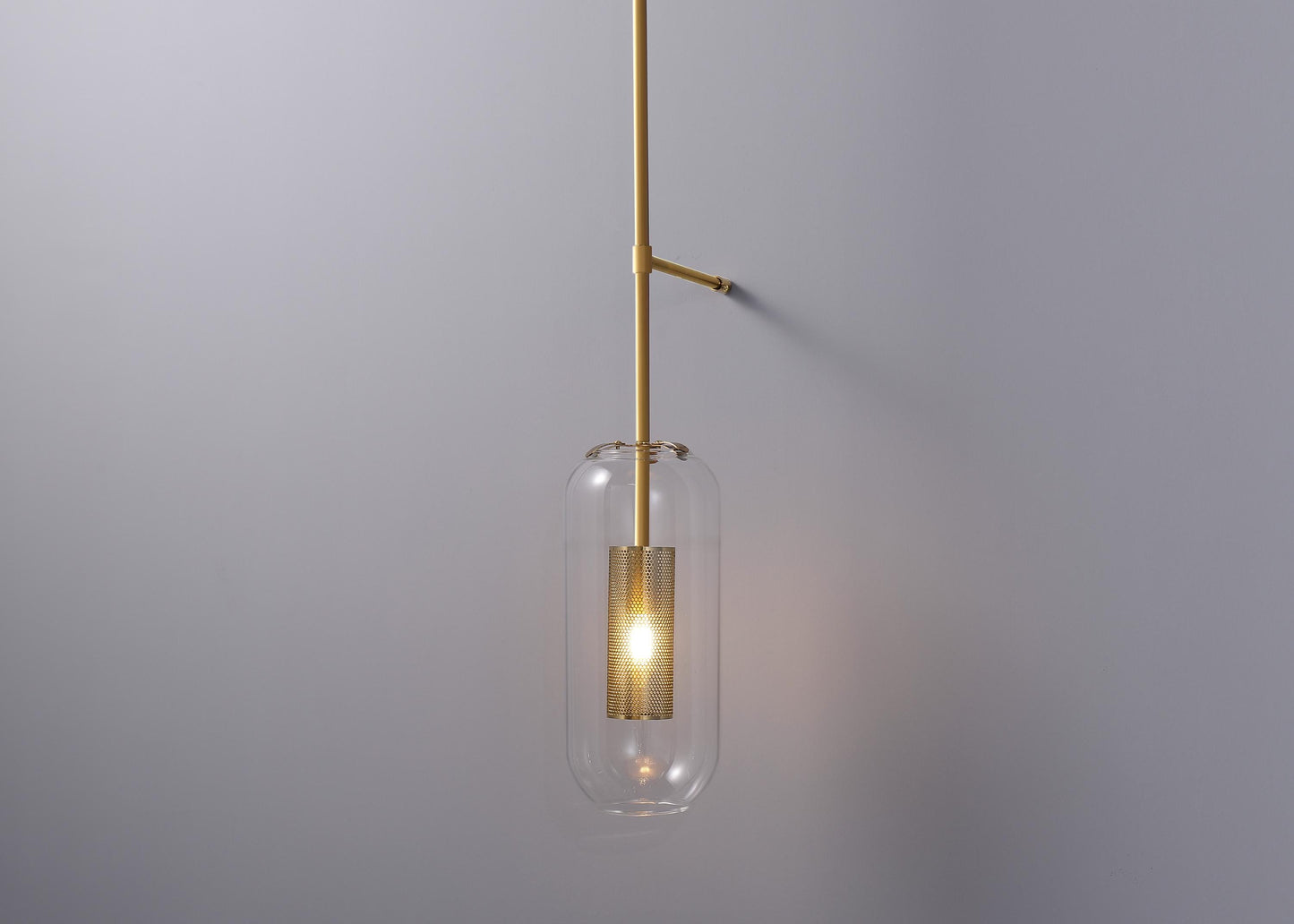 Modern Iron Wall Light with Glass Shade | Black and Copper Wall Lamp | Industrial Style and Art Deco Fusion