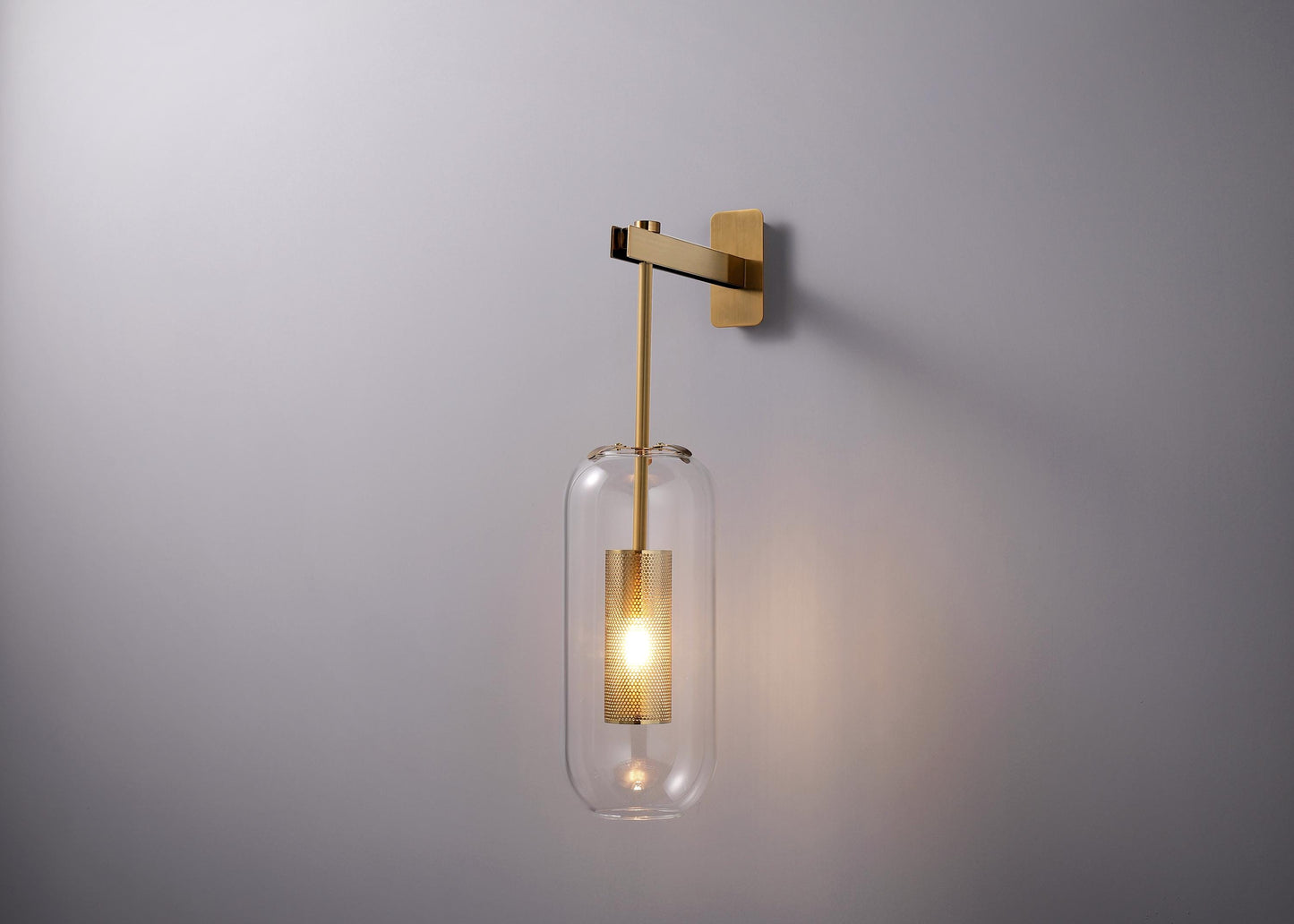 Modern Iron Wall Light with Glass Shade | Black and Copper Wall Lamp | Industrial Style and Art Deco Fusion