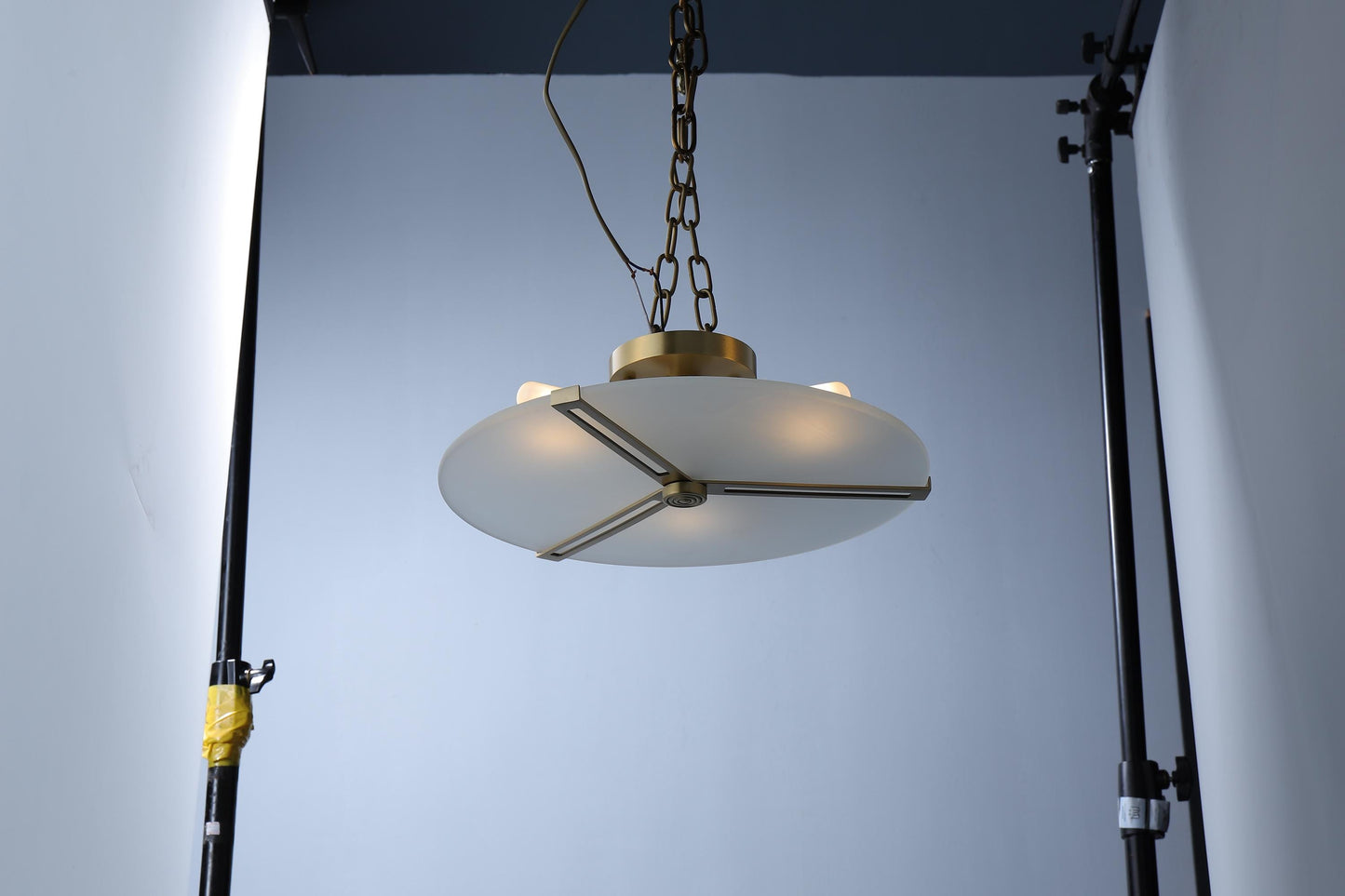 Contemporary Copper and Glass Ceiling Lamp | Designer Pendant Light Fixture with Elegant Industrial Style