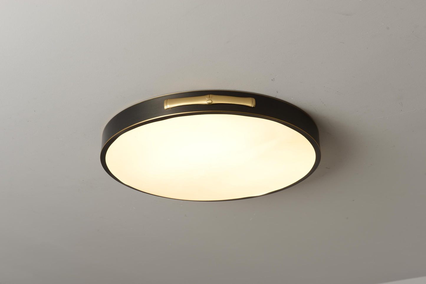 Chic Copper Ceiling Fixture with Black and Acrylic Design – Stylish Pendant Light for Elegant Spaces