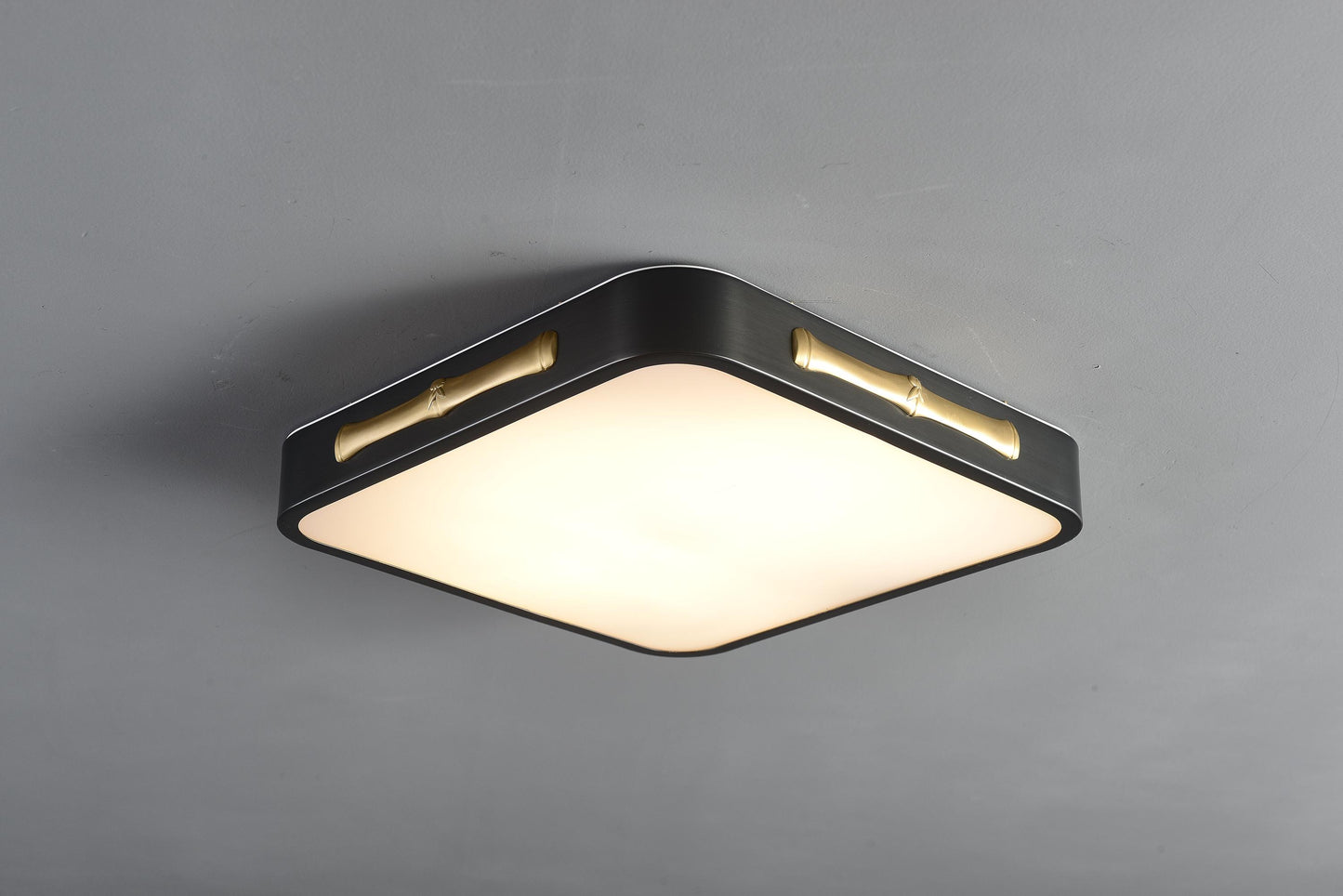 Unique Modern Ceiling Light – Copper and Black Fixture with Sleek Acrylic Pendant
