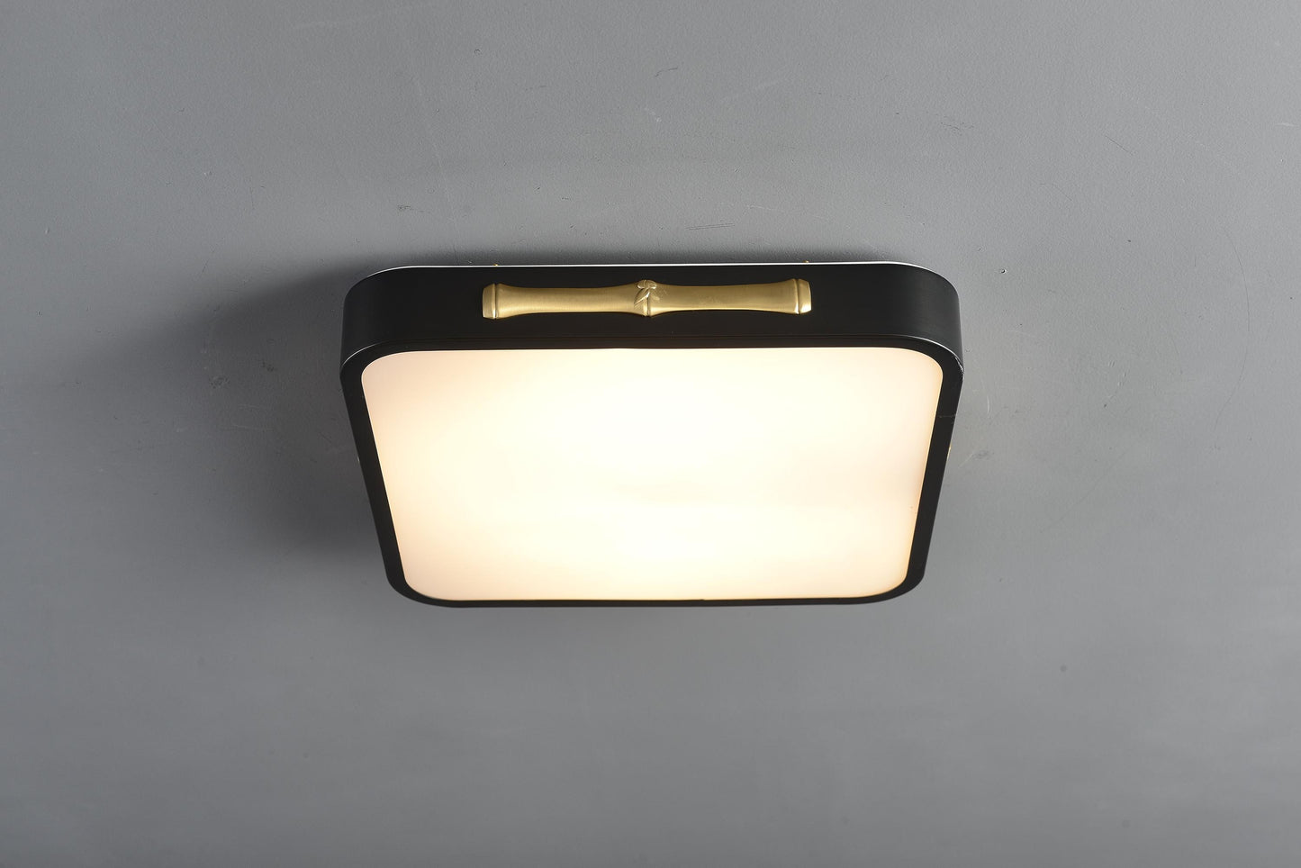Unique Modern Ceiling Light – Copper and Black Fixture with Sleek Acrylic Pendant