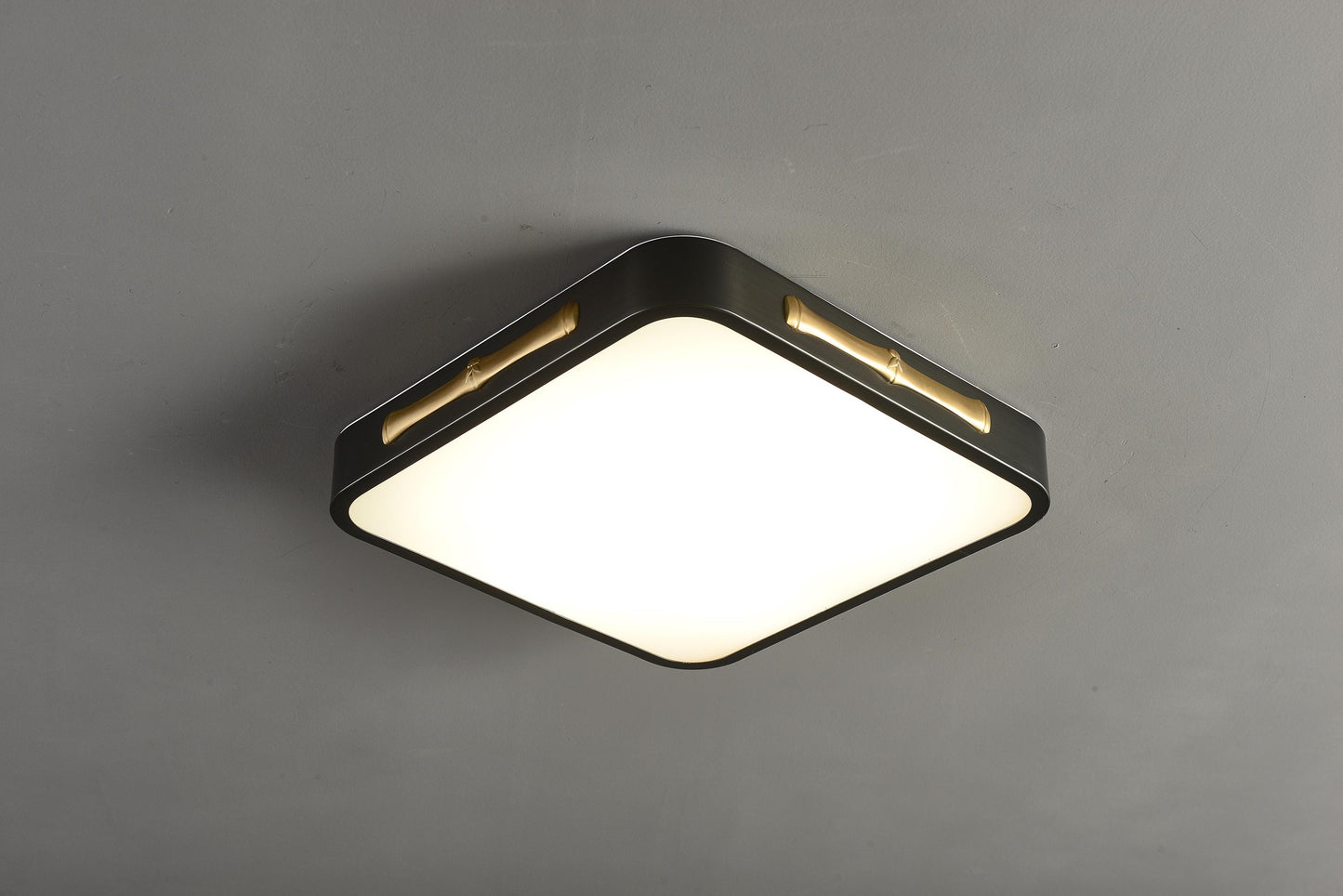 Unique Modern Ceiling Light – Copper and Black Fixture with Sleek Acrylic Pendant