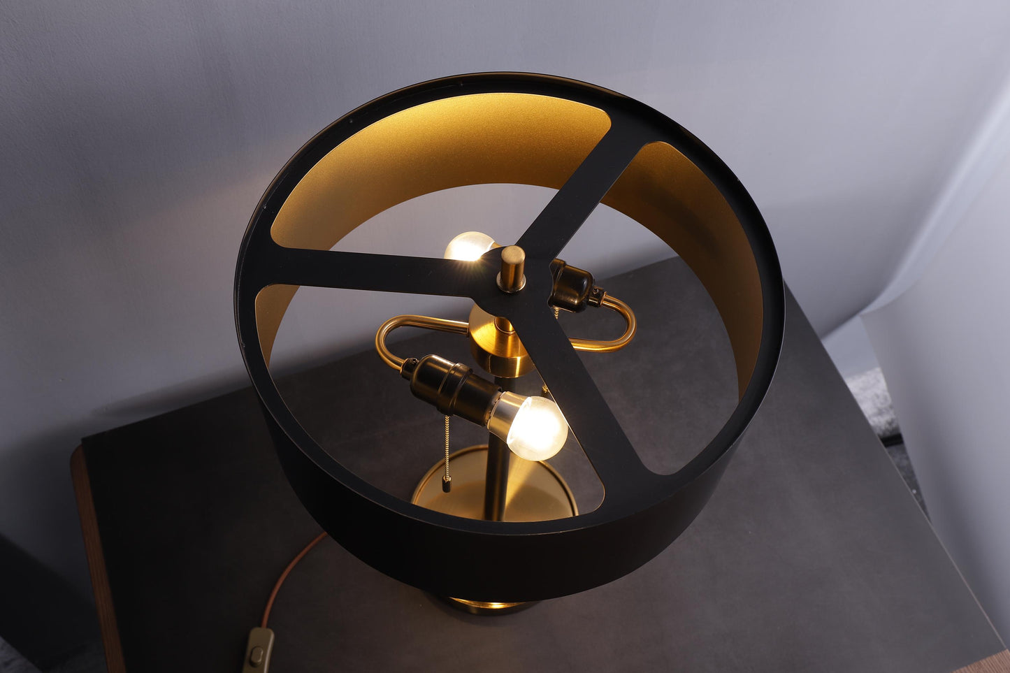 Sleek Copper and Black Iron Table Lamp | Modern Industrial Desk Light with Copper Finish for Contemporary and Rustic Decor