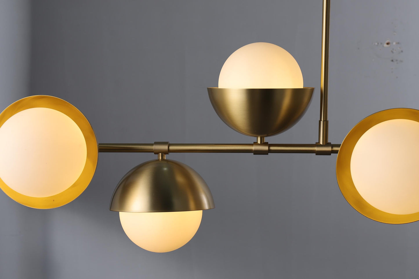6-Globe Luxury Copper and Glass Chandelier | Mid-Century Modern, Industrial Style Statement Lighting with Contemporary Copper Finish