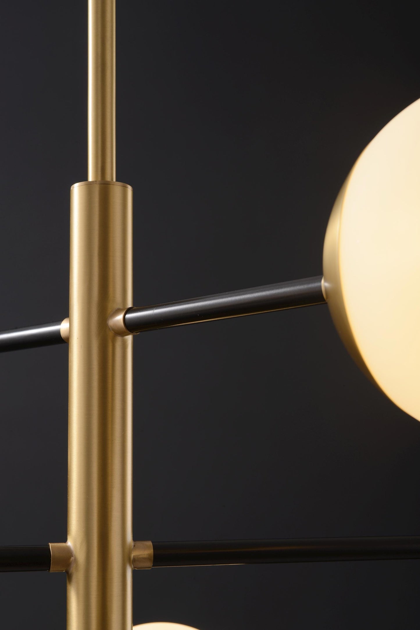 10-Globe Modern Copper and Black Chandelier | Mid-Century, Industrial Style Statement Lighting with Dual-Finish Copper and Glass Globes