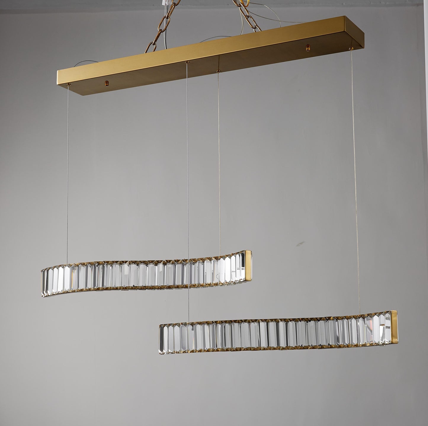 Luxury Chrome Titanium Chandelier | Modern Stainless Steel and Iron Crystal Lighting with Contemporary K9 Clear Crystal Fixture