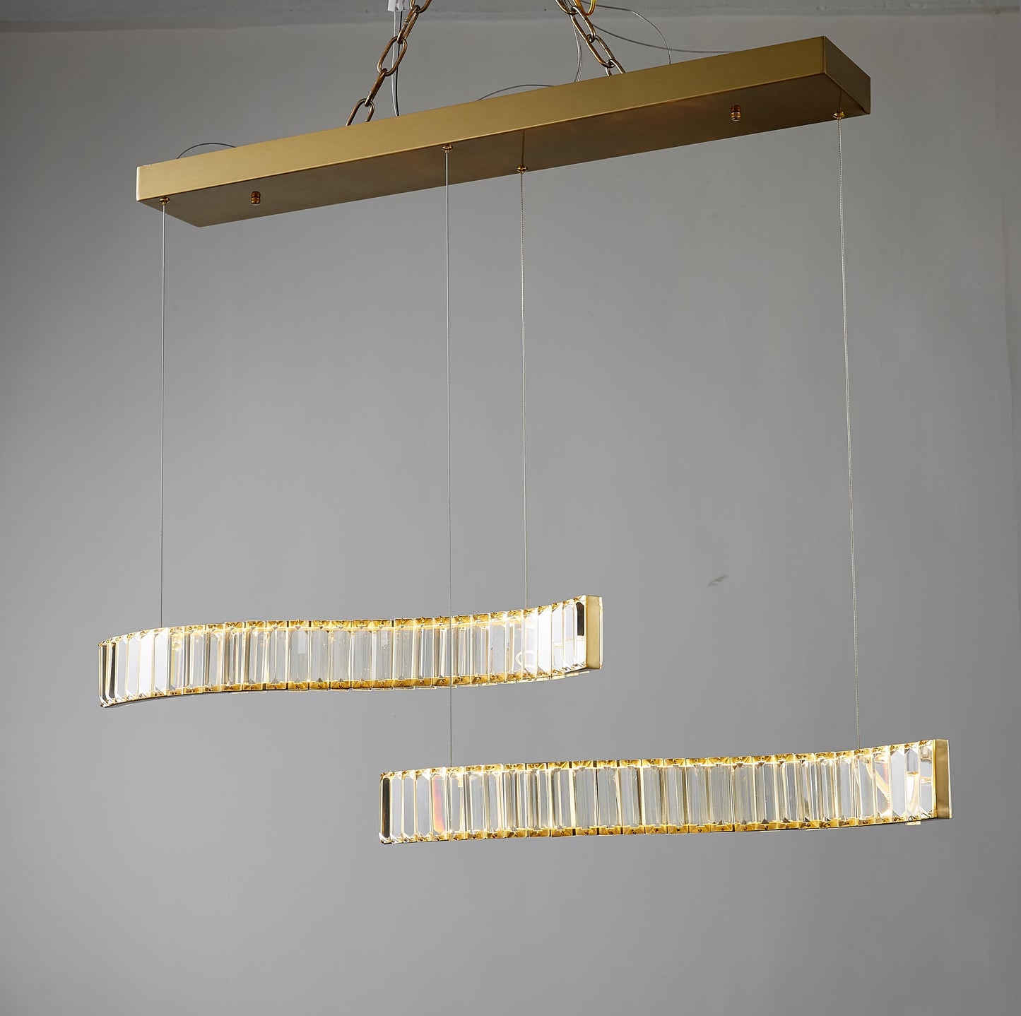 Luxury Chrome Titanium Chandelier | Modern Stainless Steel and Iron Crystal Lighting with Contemporary K9 Clear Crystal Fixture