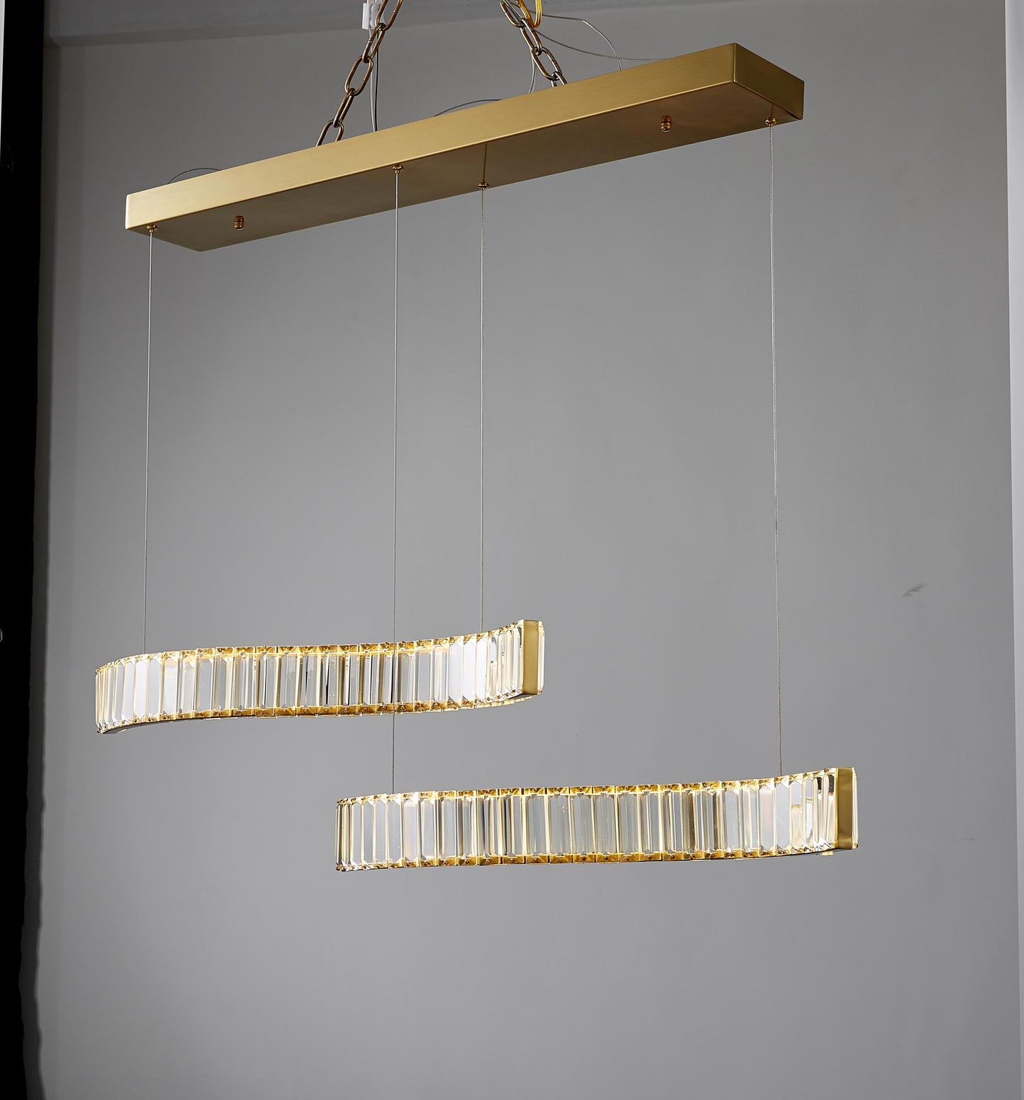 Luxury Chrome Titanium Chandelier | Modern Stainless Steel and Iron Crystal Lighting with Contemporary K9 Clear Crystal Fixture