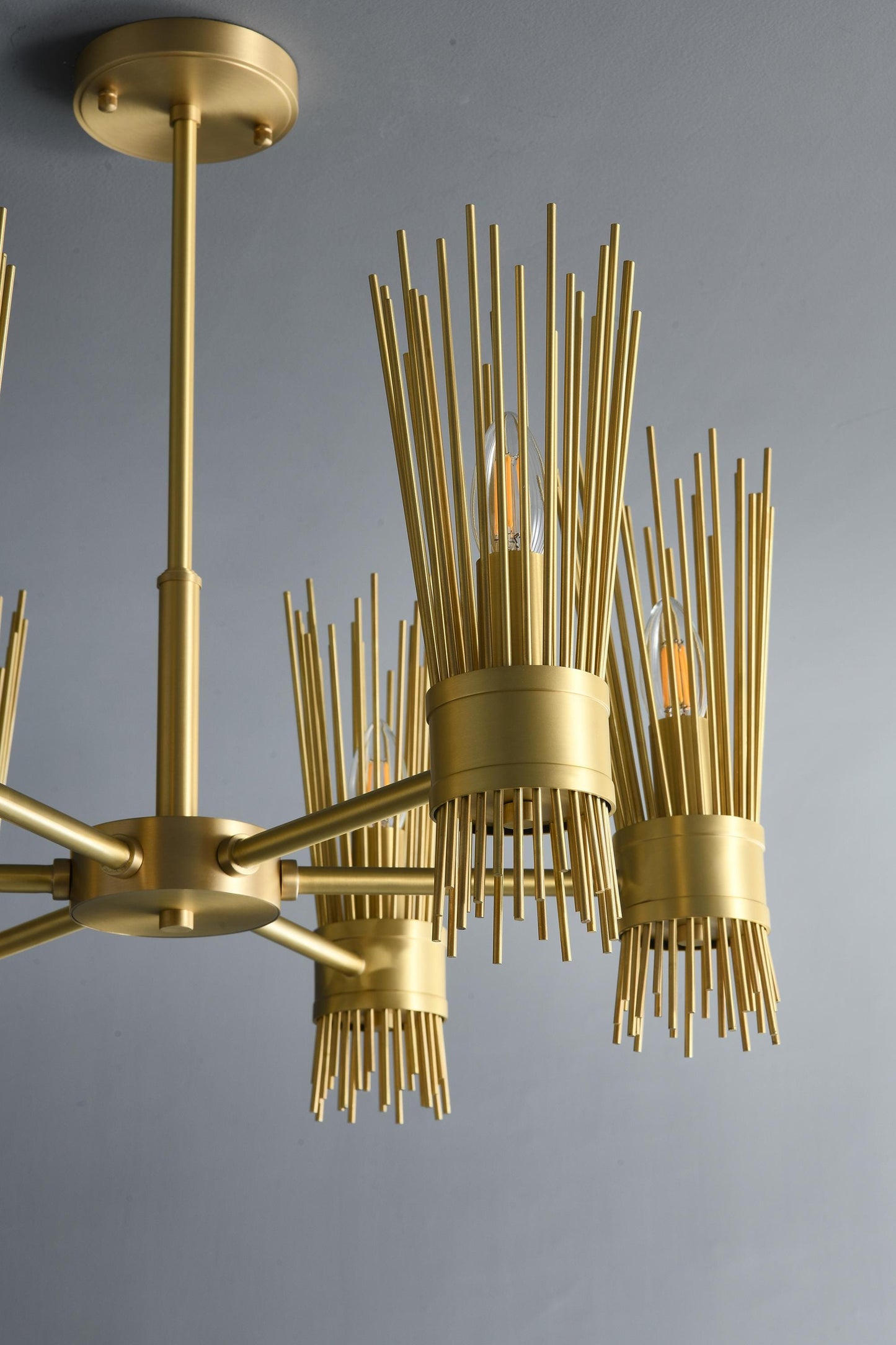 Stylish 6-Light Copper Fixture | Contemporary Copper Chandelier Design for Elegant Home Lighting