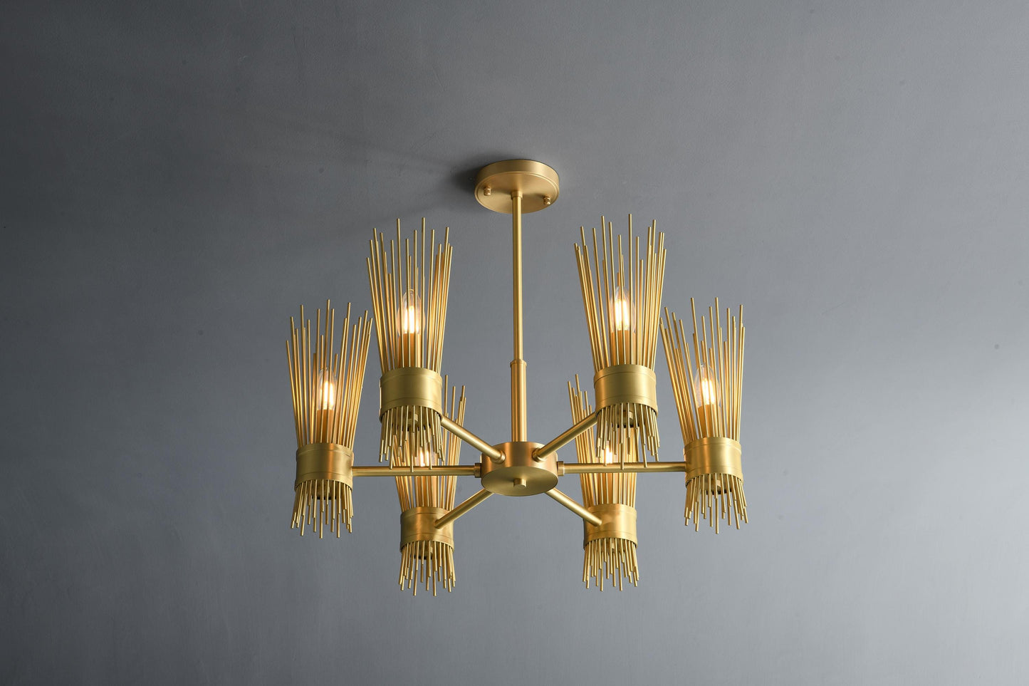 Stylish 6-Light Copper Fixture | Contemporary Copper Chandelier Design for Elegant Home Lighting