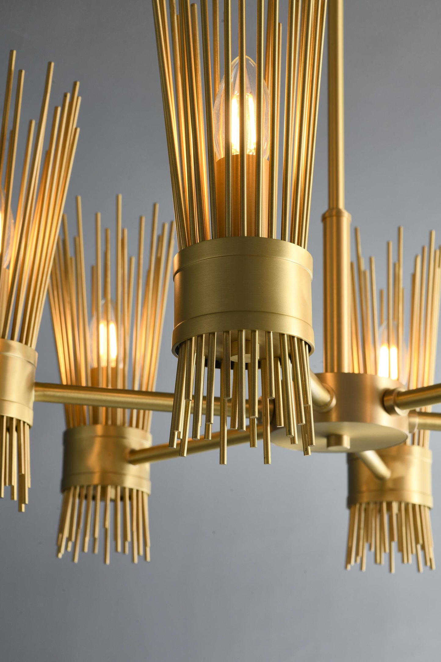 Stylish 6-Light Copper Fixture | Contemporary Copper Chandelier Design for Elegant Home Lighting
