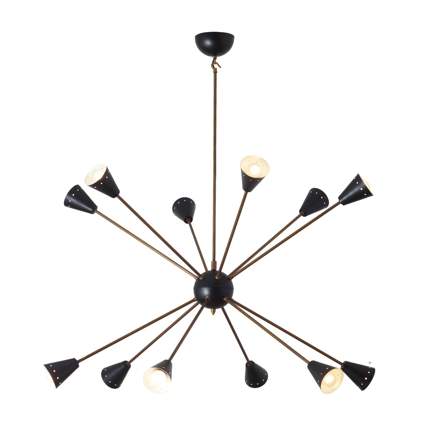 Large Italian Sputnik Chandelier in the Style of Stilnovo 42"D