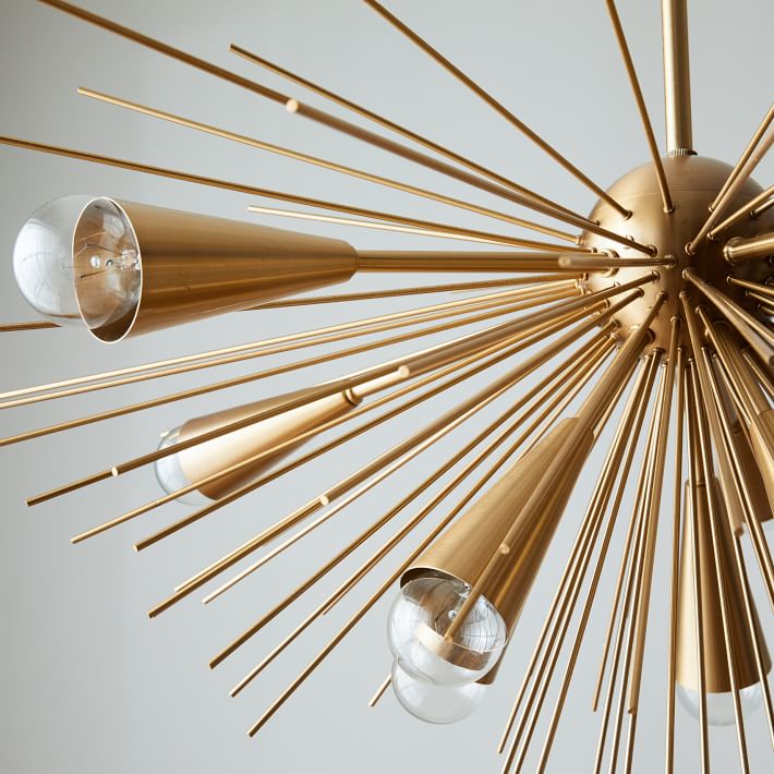 Half Urchin Modern Brass Sputnik Chandelier