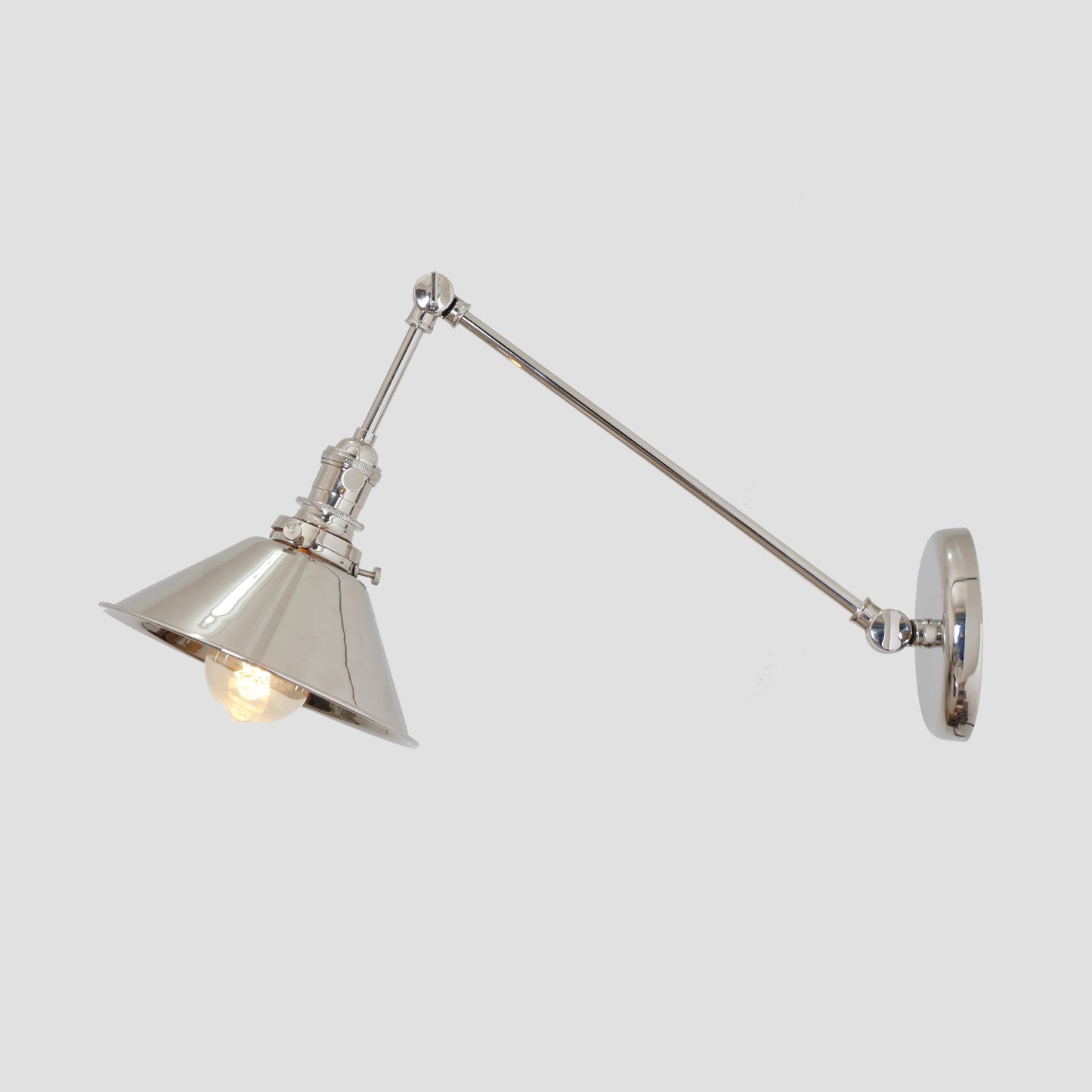 Industrial Articulating Brass Wall Lamp
