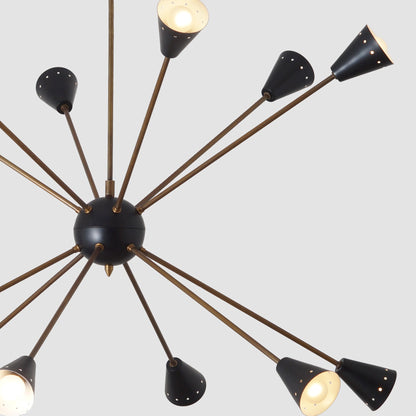 Large Italian Sputnik Chandelier in the Style of Stilnovo 42"D