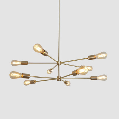 10 Light Modern Brass Sputnik Chandelier