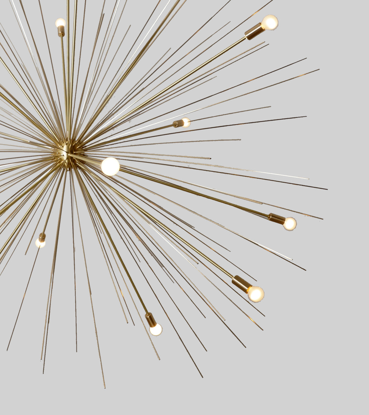Large 50-Inches 16 Arms Brass Sputnik Starburst Urchin Chandelier