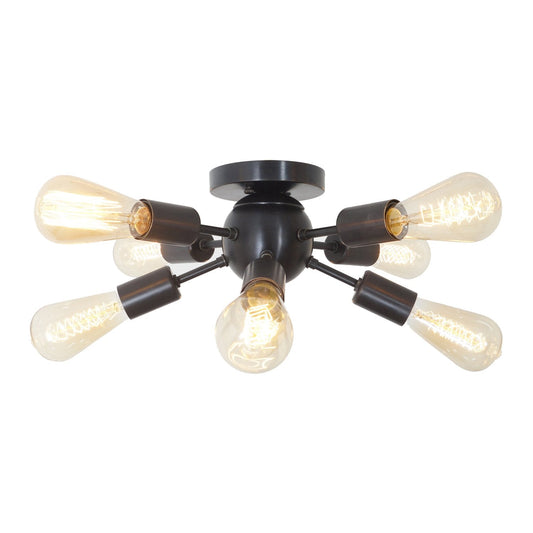 8 Light Modern Brass Sputnik Flush Mount Chandelier Light Fixture.