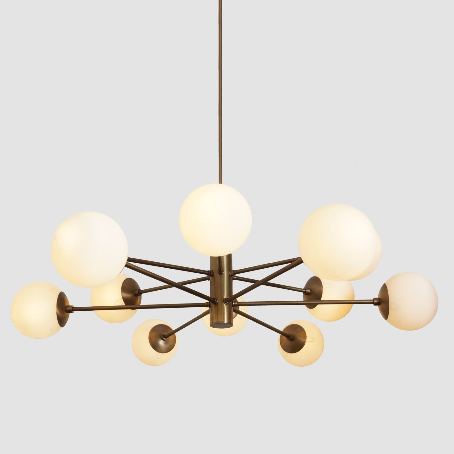 Karrington 12 Light Modern Brass Sputnik Opal Glass Chandelier