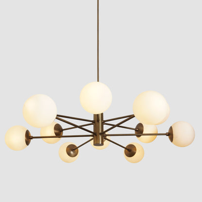 Karrington 12 Light Modern Brass Sputnik Opal Glass Chandelier