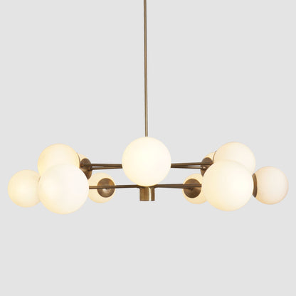 Karrington 12 Light Modern Brass Sputnik Opal Glass Chandelier