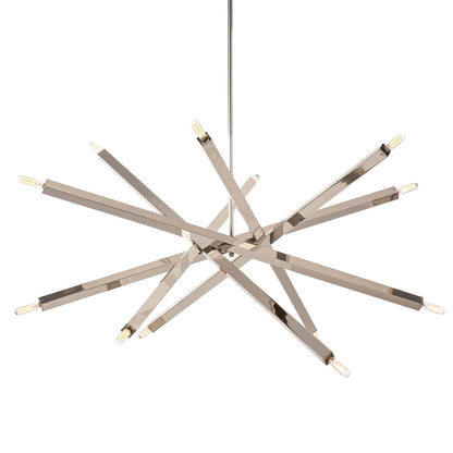 Spiral Modern Brass 12 Light Chandelier Fixture