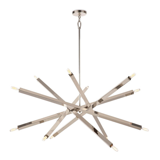 Spiral Modern Brass 12 Light Chandelier Fixture