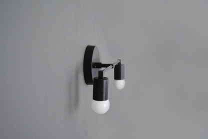 Modern Brass Wall Sconce Vanity Gold Brass 2 Bulb Round Sconce
