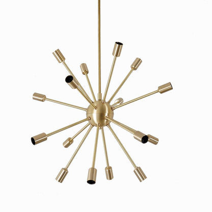Modern Brass 16 Arms Round Sputnik Chandelier