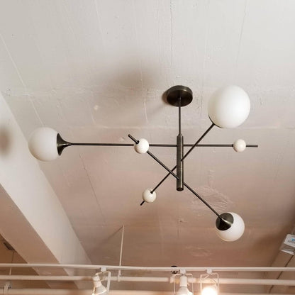 Sculptural Orbital 3-Arm Pendant Globe Chandelier