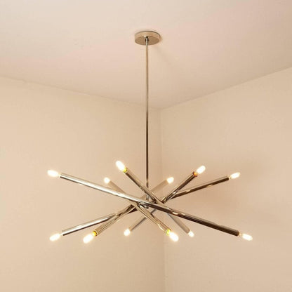 SPIRAL MODERN BRASS 12 LIGHT CHANDELIER FIXTURE - POLISHED BRASS