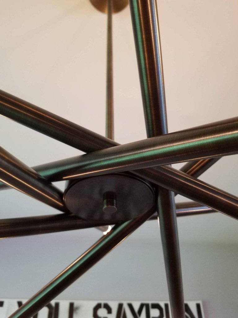 Modern Brass 12 Light Spiral Chandelier 28"D