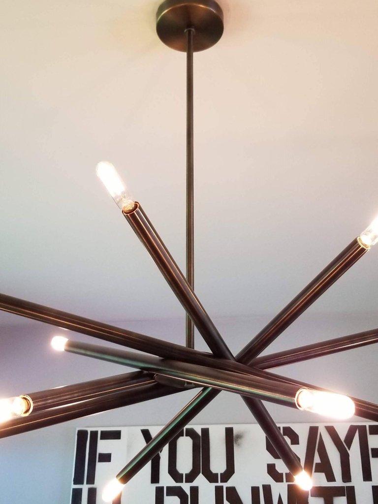 Modern Brass 12 Light Spiral Chandelier 28"D