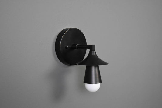 Modern Brass Wall Sconce Single Cone Light Vanity Lamp - Doozie Light Studio