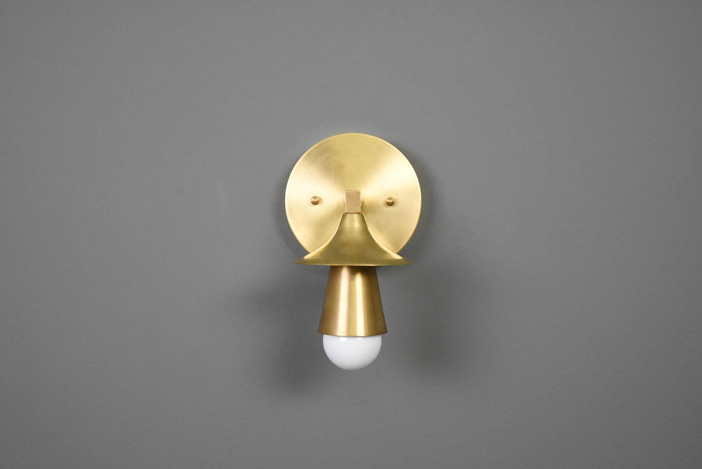 Modern Brass Wall Sconce Single Cone Light Vanity Lamp