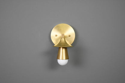 Modern Brass Wall Sconce Single Cone Light Vanity Lamp