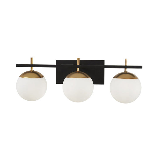 Modern Brass 3 Light Glass Globe Wall Sconce