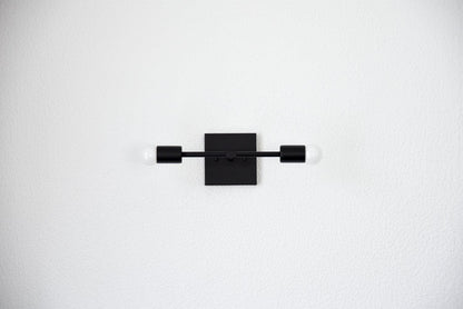 Modern Brass Wall Sconce Vanity Gold Brass 2 Bulb Square Sconce