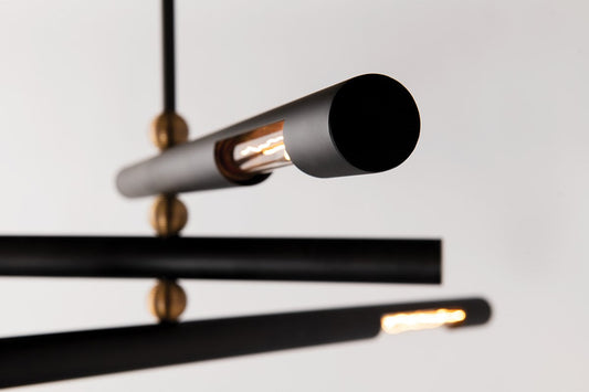Hendrix 3-Light Sputnik Chandelier - Black Brass