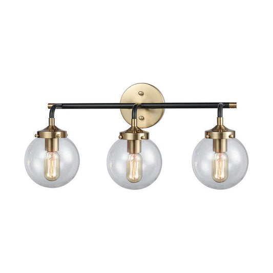 Modern Brass 3 Light Glass Globe Wall Sconce Vanity Light