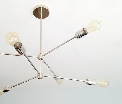 Double Layers 6 Light Modern Brass Sputnik Chandelier