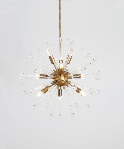 Hand Blown Italian Murano Glass Crystal Dandelion Chandelier