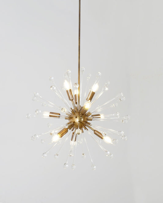 Hand Blown Italian Murano Glass Crystal Dandelion Chandelier